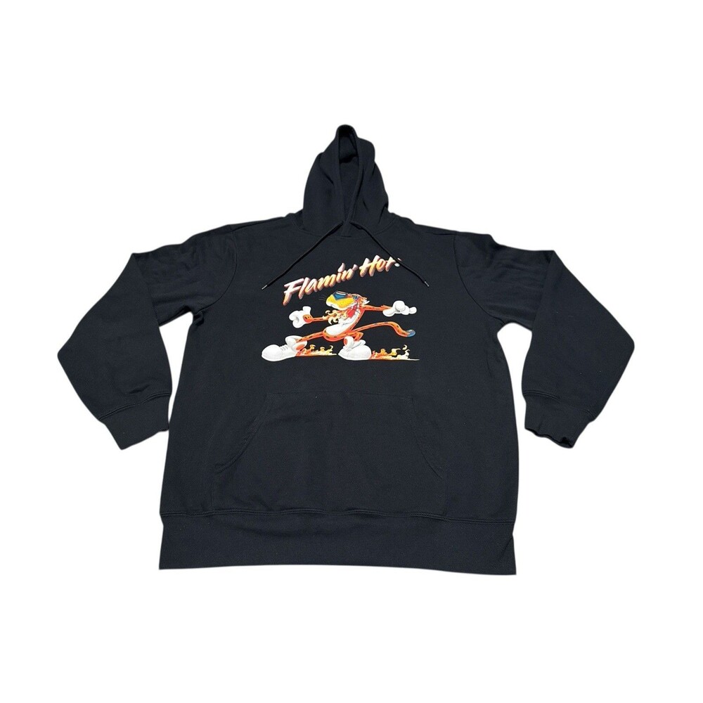 Cheetos Men's Chester Cheetah Flamin' Hot Graphic Print Pullover Hoodie Size XL